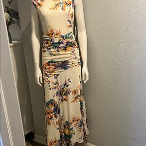 Vibrant Floral Cap Sleeve Midi Dress size 6,